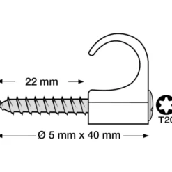 100 stk Tillex skrueclips rund, TX20, 14-18/40 mm, hvid