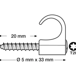 100 stk Tillex skrueclips rund, TX20, 8-12/33 mm, hvid
