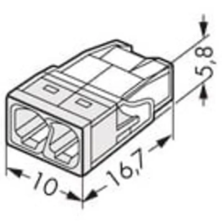 100 stk Wago skrueløse samlemuffer, 2 x 0,5-2,5 mm²
