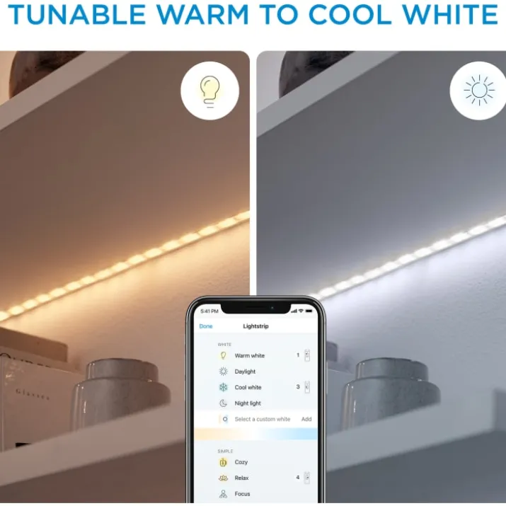 6 stk Wiz LED strip, 1 meter, forlængersæt