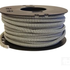 TBI stofledning, 2x0,75 mm², hvid/sort, metervare