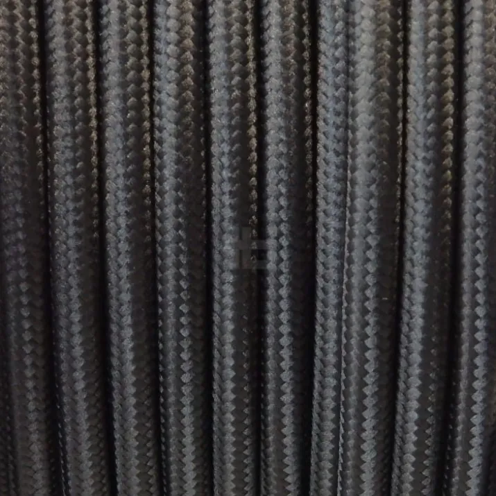TBI stofledning, 2x0,75 mm²,snoet sort, metervare