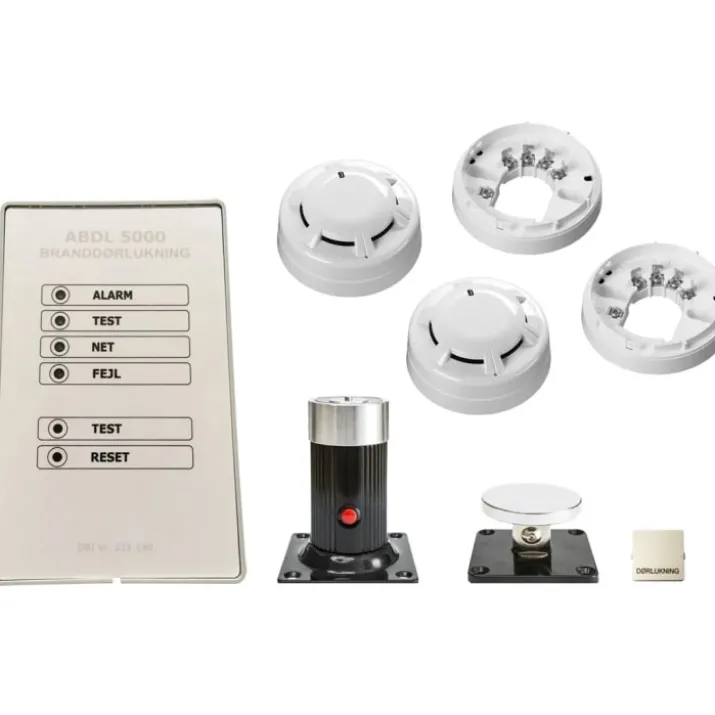 Teletec ABDL 5000 brandalarm pakke m/ detektor, magnet og afbryder