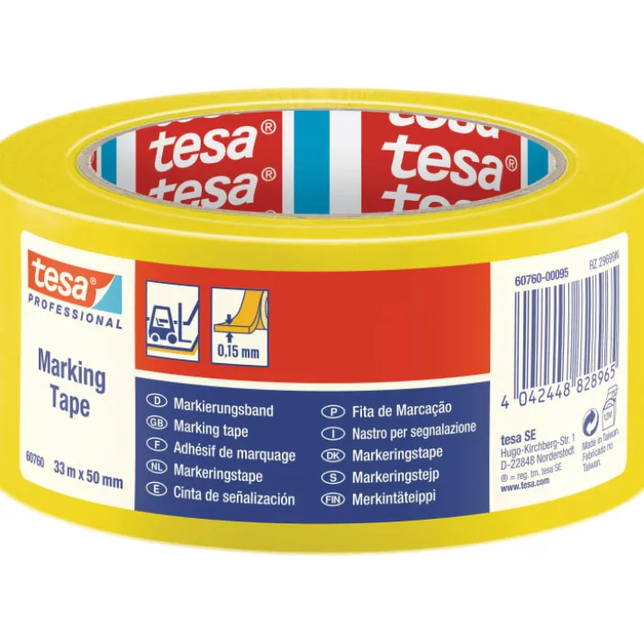 Tesa advarselstape, gul, 33 meter