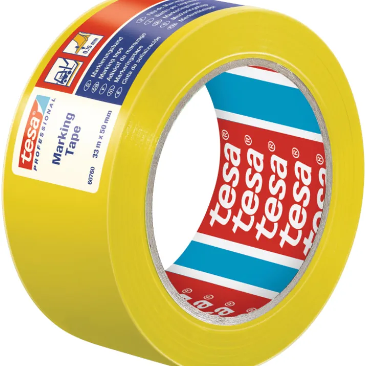 Tesa advarselstape, gul, 33 meter