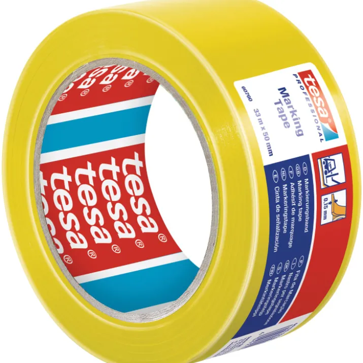 Tesa advarselstape, gul, 33 meter