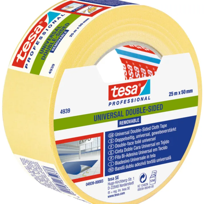 Tesa aftagelig dobbeltklæbende tape, 50 mm, 25 meter