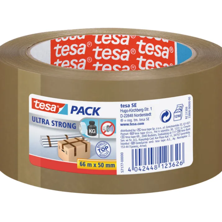 Tesa emballagetape, brun, ekstra stærk, 50 mm, 66 meter