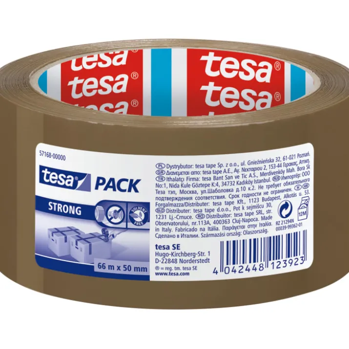Tesa emballagetape, brun, stærk, 50 mm, 66 meter