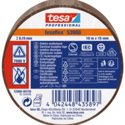 Tesa isoleringstape, brun, 15 mm, 10 meter