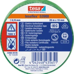 Tesa isoleringstape, grøn, 19 mm, 20 meter