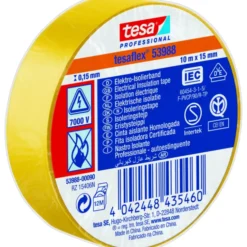 Tesa isoleringstape, gul, 15 mm, 10 meter