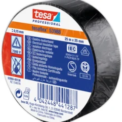 Tesa isoleringstape, sort, 25 mm, 25 meter