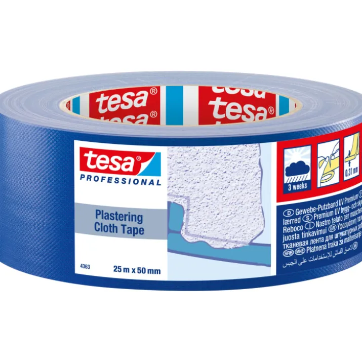 Tesa 4363 lærredstape, blå, 50 mm, 25 meter