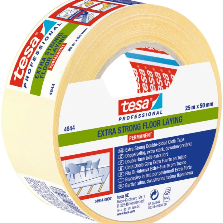 Tesa permanent dobbeltklæbende tape, 50 mm, 25 meter