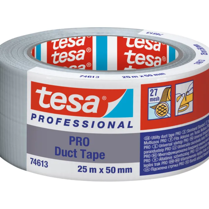 Tesa Pro 74613 lærredstape, grå, 50 mm, 25 meter
