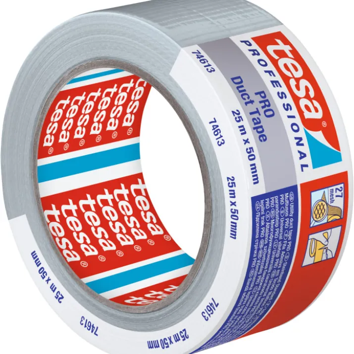 Tesa Pro 74613 lærredstape, grå, 50 mm, 25 meter
