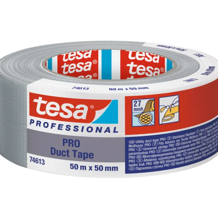 Tesa Pro 74613 lærredstape, grå, 50 mm, 50 meter