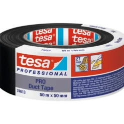 Tesa Pro 74613 lærredstape, sort, 50 mm, 50 meter