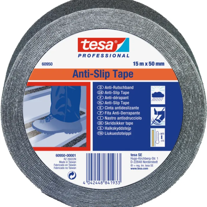 Tesa skridsikker tape, sort, 50 mm, 15 meter