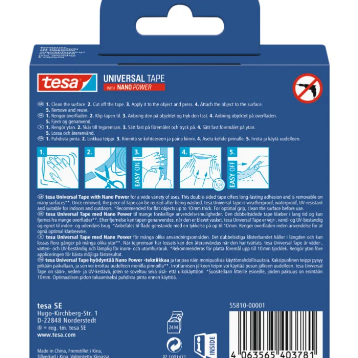 Tesa Universal Nano Power dobbeltklæbende tape
