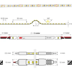 The Light Group Mono LED strip, 5 meter, 3000K