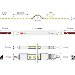 The Light Group Mono 2.0 udendørs LED strip, 5 meter, 3000K, IP54, 920lm