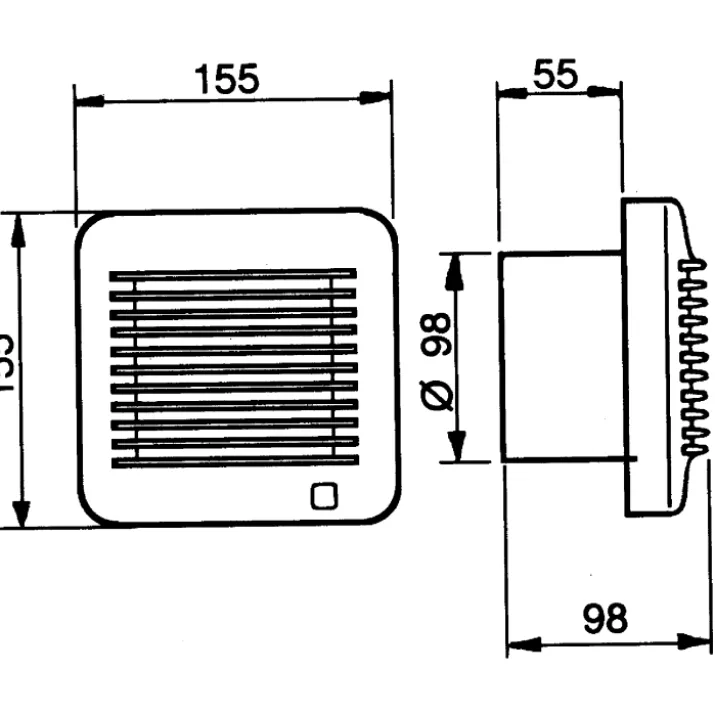 Thermex EDM 100Z badventilator, Ø100 mm, hvid