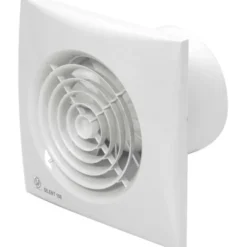 Thermex Silent 100CHRZ badventilator, fugtstyring, timer, Ø100 mm, hvid