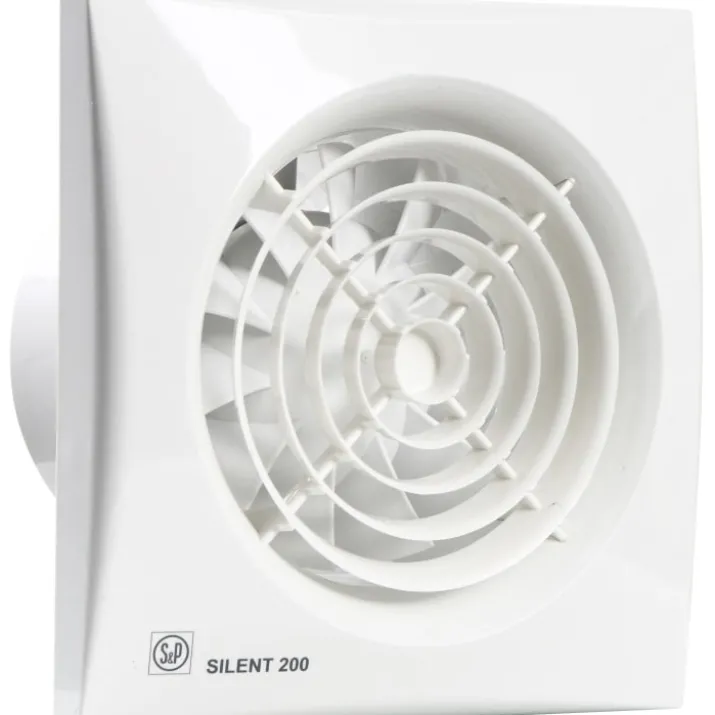 Thermex Silent 200CHRZ badventilator, fugtstyring, timer, Ø120 mm, hvid