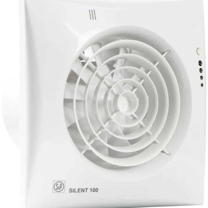 Thermex Silent 100CHZ Visual badventilator, fugtstyring, timer, Ø100 mm, hvid