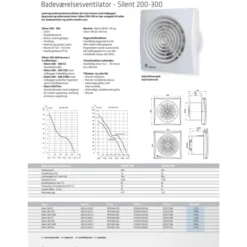 Thermex Silent 200CZ badventilator, Ø120 mm, hvid