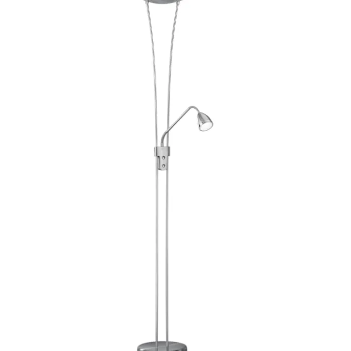 Trio Lighting Arizona gulvlampe, børstet stål