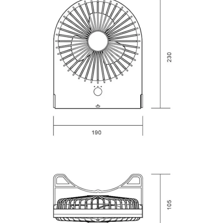 Trio Lighting Breezy bordventilator, sort