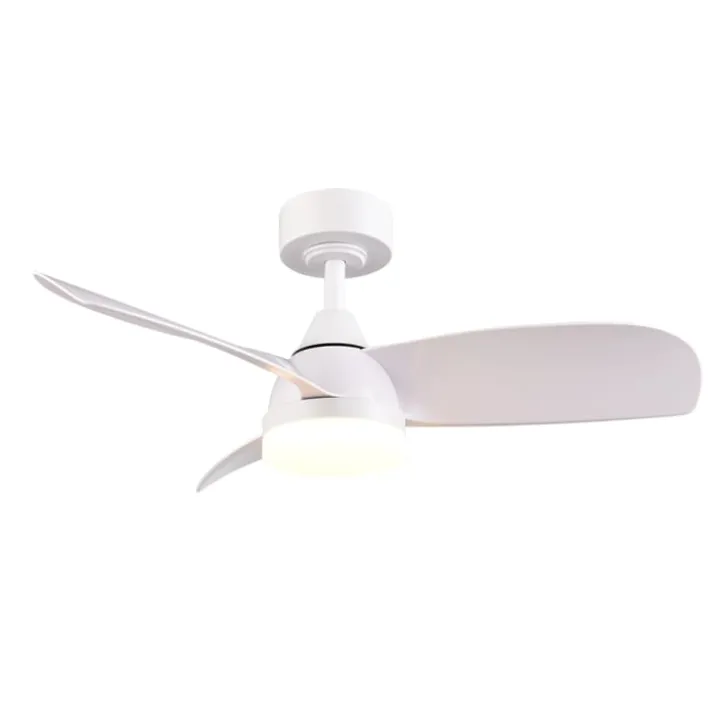 Trio Lighting Helsinki loftventilator med lys, hvid