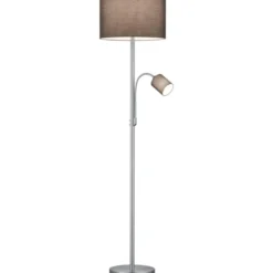 Trio Lighting Hotel gulvlampe med læselampe, grå
