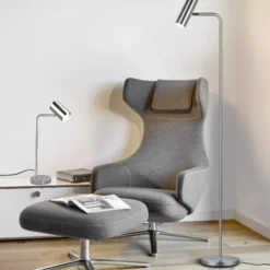Trio Lighting Marley gulvlampe, stål