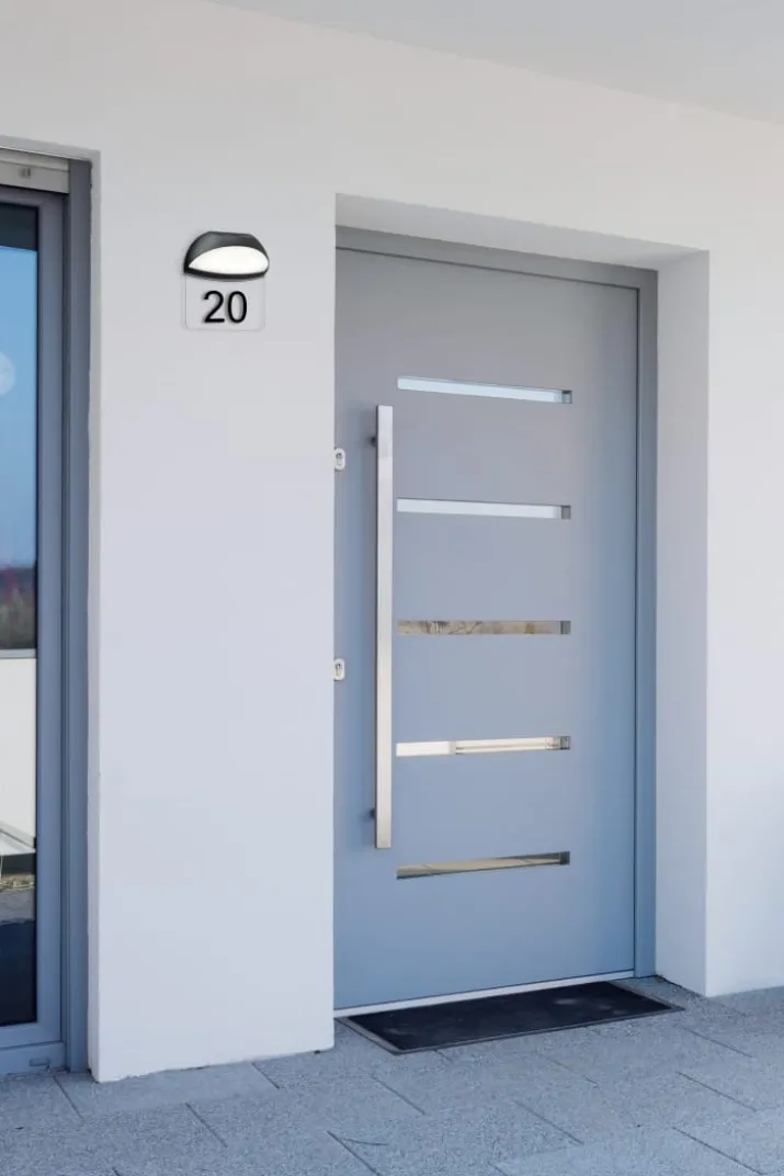 Trio Lighting Muga udendørs væglampe med husnummer, antracit