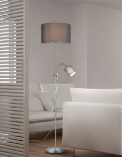 Trio Lighting Owen gulvlampe, grå