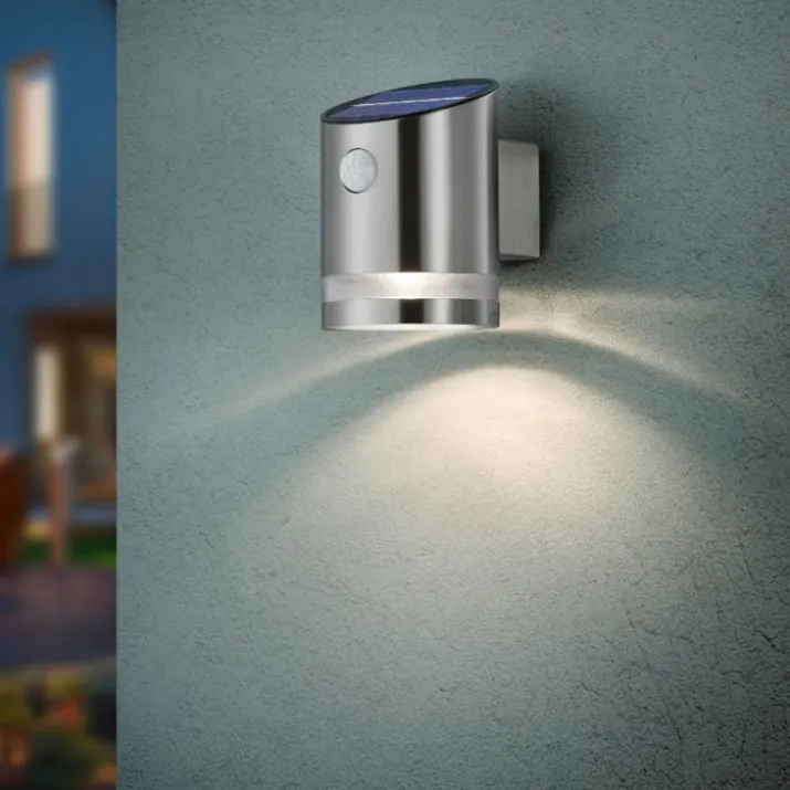 Trio Lighting Salta solcelle væglampe, stål