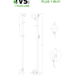 TVS Plus 1 håndklædetørrer, el, 8,5x150 cm, guld