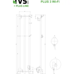 TVS Plus 3 håndklædetørrer, el, 28x150 cm, krom