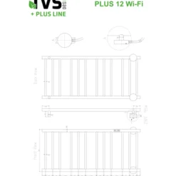 TVS Plus 12L håndklædetørrer, el, 50x116 cm, hvid