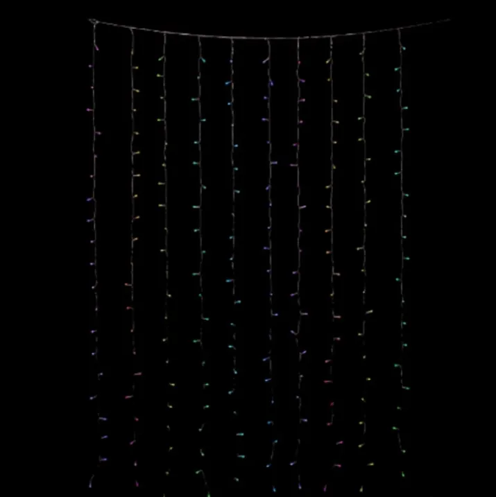Twinkly udendørs lysgardin, 210 farvede + hvide lys, 1x2,1 meter