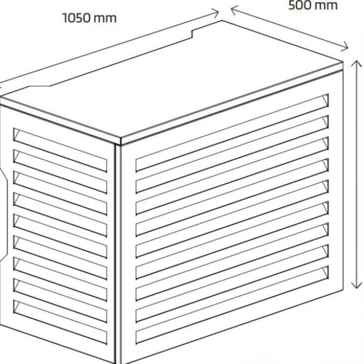 Varmepumpeskjuler, aluminium, sort