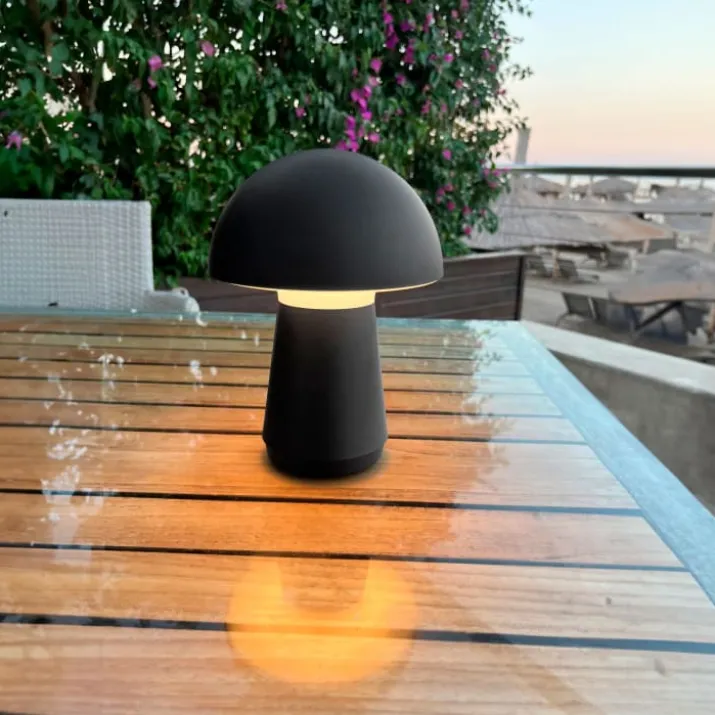 Veli Line genopladelig bordlampe, sort
