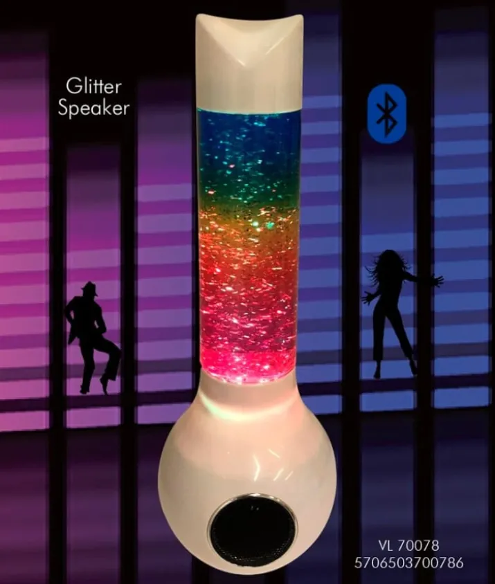 Veli Line glitterlampe med højtaler