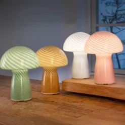 Veli Line Mushroom genopladelig bordlampe, lyserød