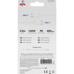 Vivanco USB-C ladekabel, 2 meter, 60W