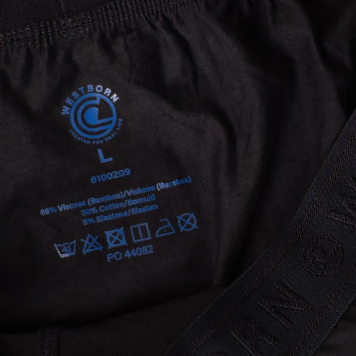 Westborn boxershorts i bambus, 2-pak, sort, str. 4XL